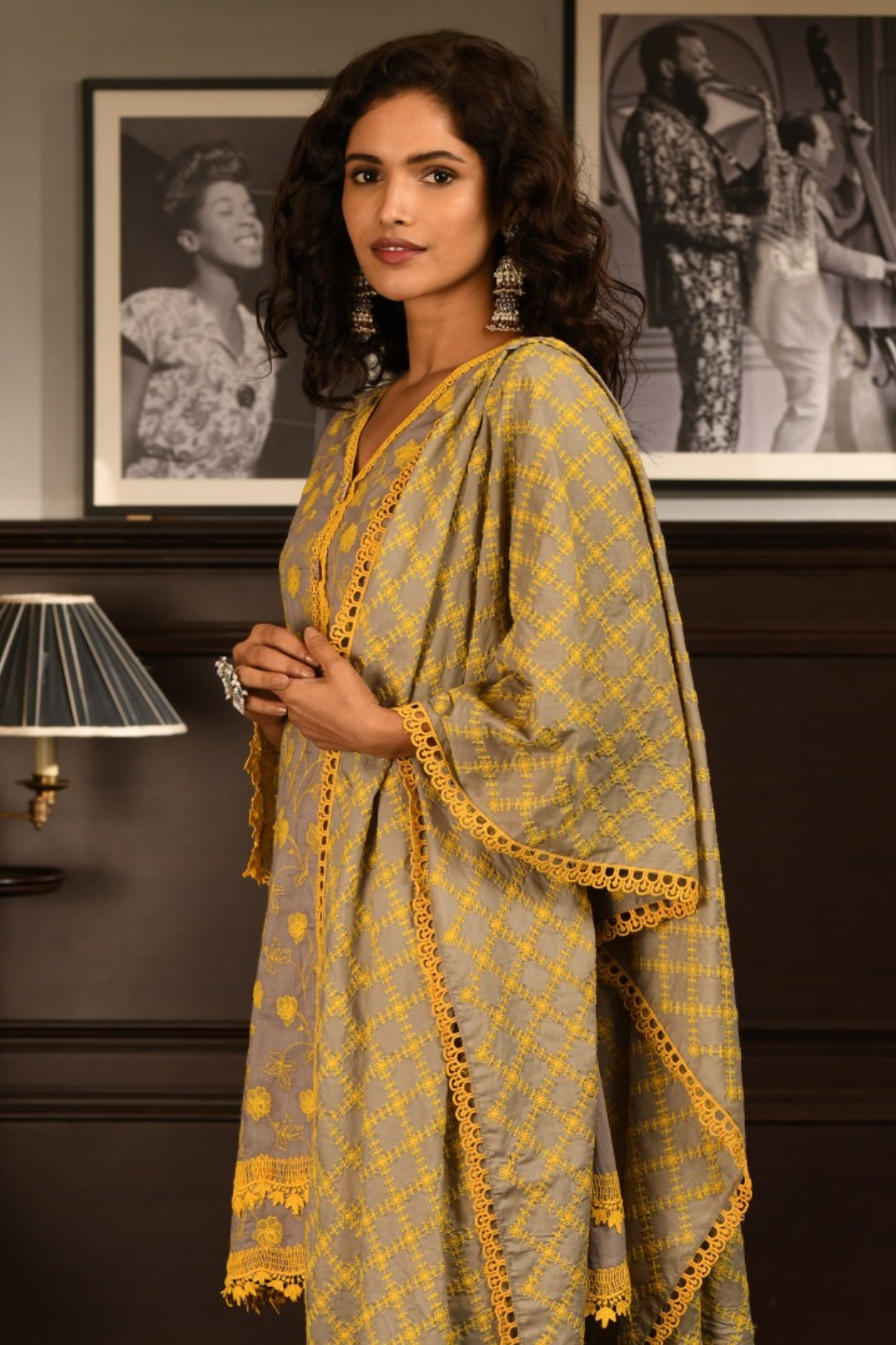 Mulmul Cotton ALEEZA Kurta With ALEEZA pyajama