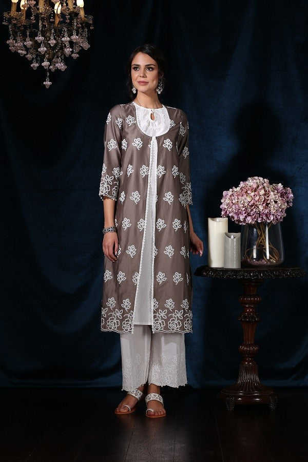 Rosedrop Kurta Grey