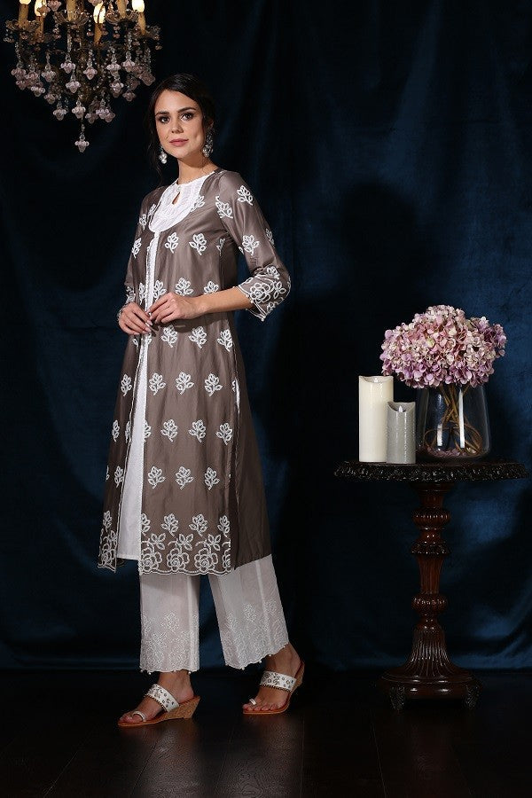 Rosedrop Kurta Grey