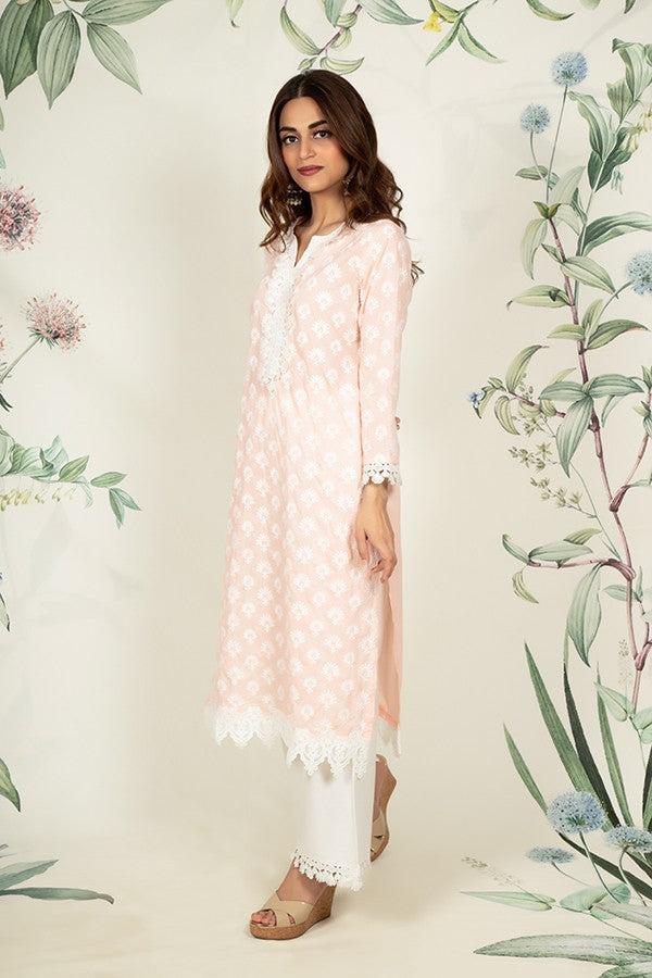 Holly Kurta Peach and Tassel Pyajama