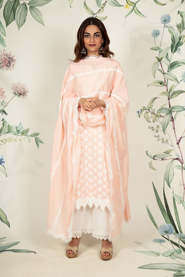 Holly Kurta Peach and Tassel Pyajama