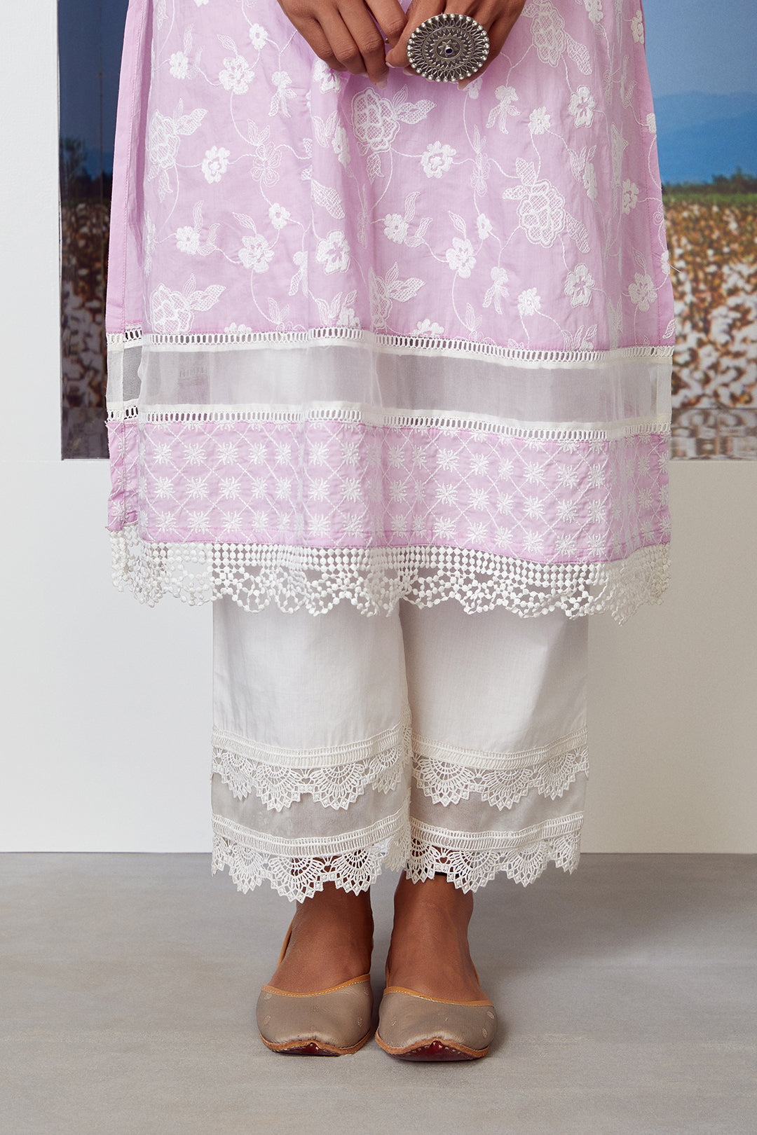 Mulmul Cotton Sonet Lilac Kurta